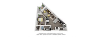 Cue Galatyn Station A1G Floor Plan 1 Bed 1 Bath 800 sqft