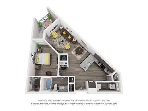 Cue Galatyn Station A1G Floor Plan 1 Bed 1 Bath 800 sqft