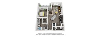 Cue Galatyn Station A1H Floor Plan 1 Bed 1 Bath 815 sqft