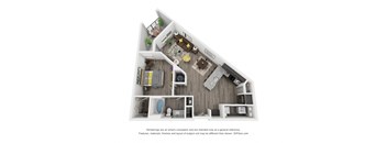 Cue Galatyn Station A1I Floor Plan 1 Bed 1 Bath 878 sqft