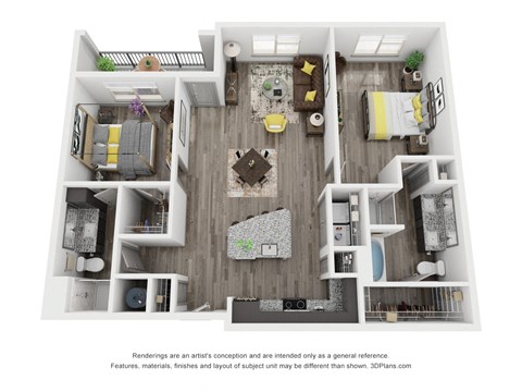 Cue Galatyn Station B2C Floor Plan 2 Bed 2 Bath 1180 sqft