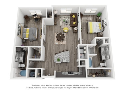 Cue Galatyn Station B2F Floor Plan 2 Bed 2 Bath 1275 sqft