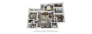 Cue Galatyn Station B2G Floor Plan  2 Bed 2 Bath 1295sqft