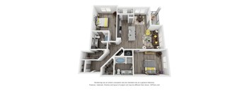 Cue Galatyn Station B2J Floor Plan 2 Bed 2 Bath 1357 sqft