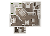 2 bedroom 2 bath architecture drawing of B2E floor plan