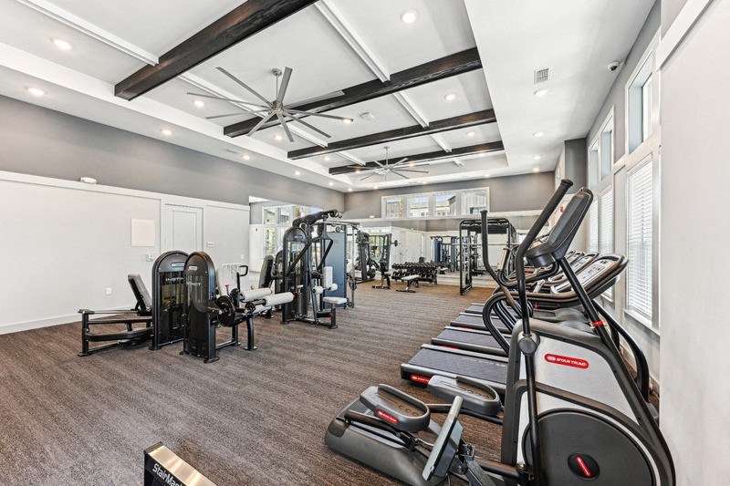 the gym at the monarch luxury apartments