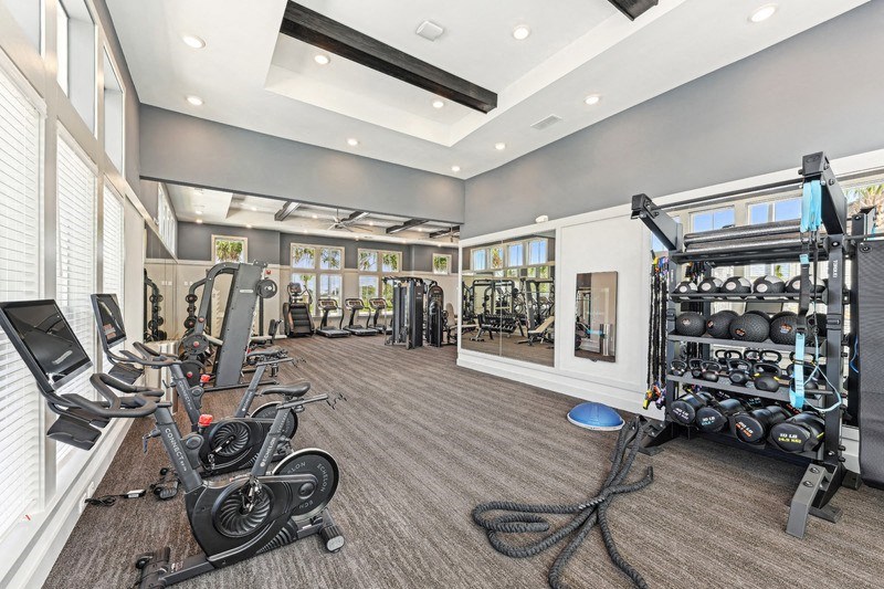the gym at the at the grove apartments