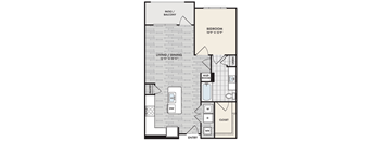 one bedroom one bathroom floorplan