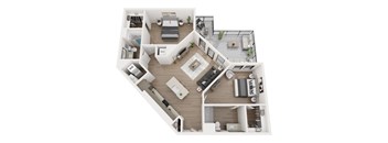 A top-down view of a house layout with labeled rooms.