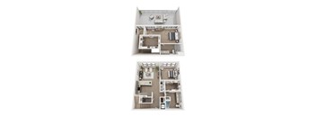 A set of three floor plans for a house.