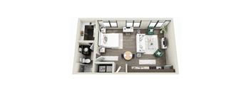 a view of our 1 bedroom floor plan