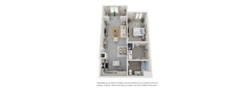 A1B 1Bed,1bath 812 sqft.