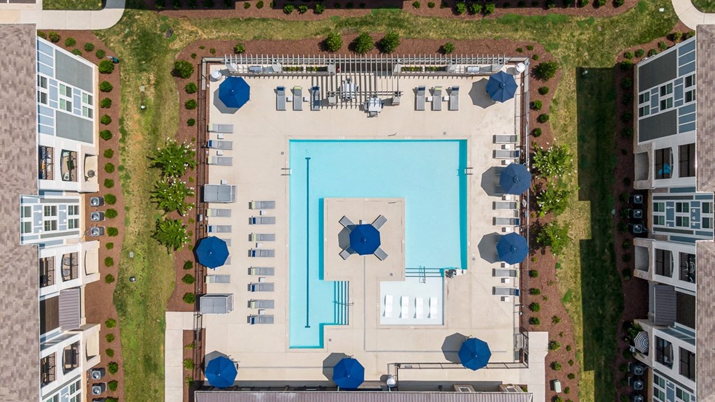 Aerial view of pool