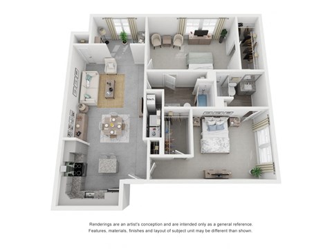 B2B 2Bed, 2Bath 1260 sqft