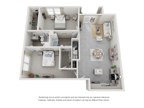 B2D 2Bed, 2Bath 1262 sqft