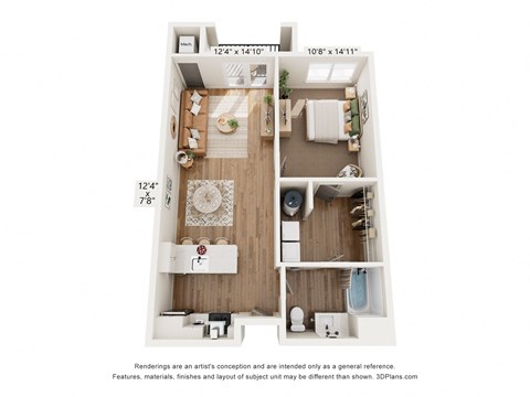 a 1 bedroom floor plan  summit  503 sq ft