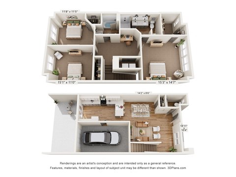 a three bedroom floor plan
