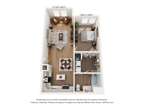 a 1 bedroom floor plan  villa vineyards apartments