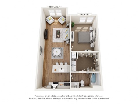 a 1 bedroom floor plan  summit  503 sq ft