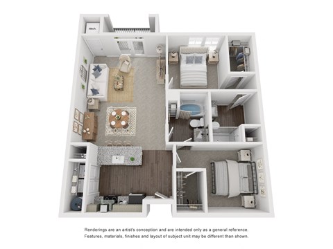 bedroom floor plan at the approach at summit park apartments in hendersonville, nc