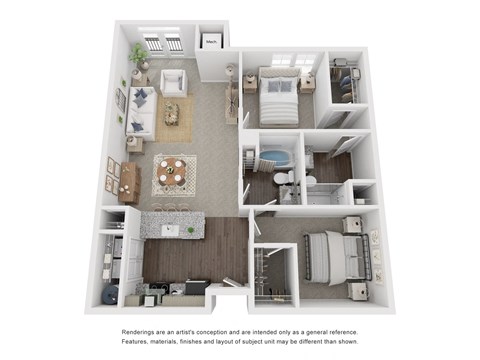 bedroom floor plan at the approach at summit park apartments in hendersonville, nc