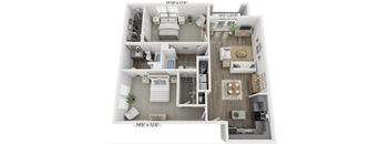 two bedroom two bathroom floorplan