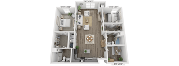 two bedroom two bathroom floorplan