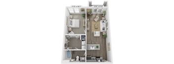 one bedroom one bathroom floorplan