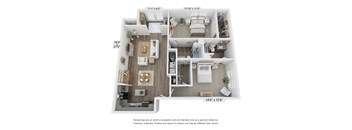 two bedroom two bathroom floorplan