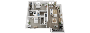 two bedroom two bathroom floorplan