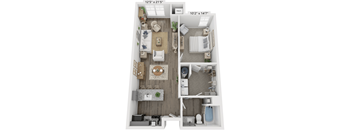 one bedroom one bathroom floorplan