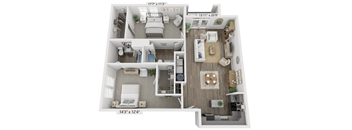 two bedroom two bathroom floorplan