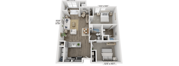 two bedroom two bathroom floorplan