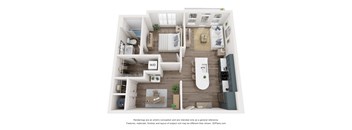 a floor plan of the Everly apartments