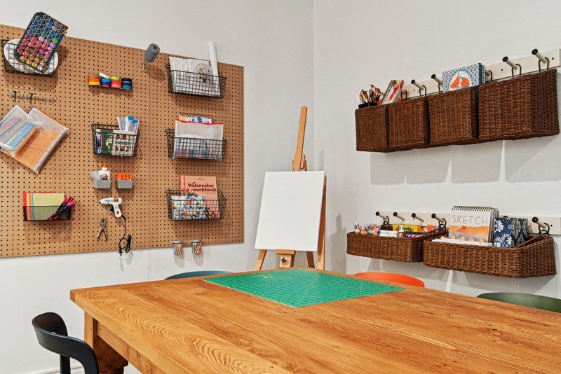 Craft room with canvas