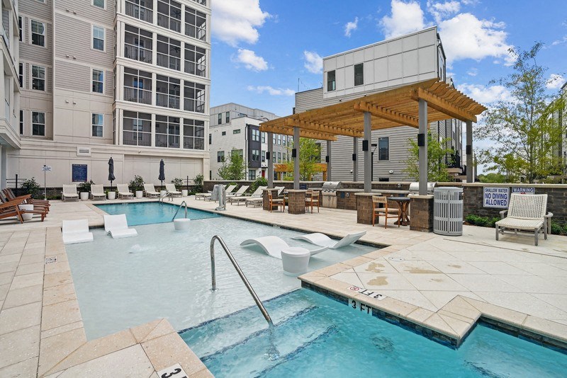 our apartments have a resort style pool and patio
