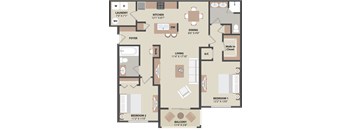 Fountain Villas The Falls 2 BD 2 Bath 1191 sqft