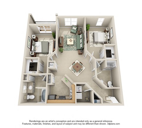 bedroom floor plan an open concept layout with a large desk in the center of the room