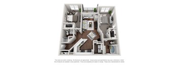 this is a 3d floor plan of a 824 square foot 1 bedroom apartment at the