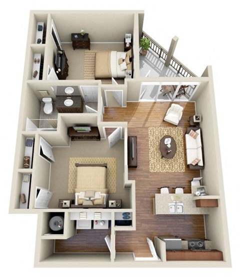 a floor plan of a 2 bedroom apartment