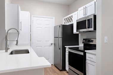 White Quartz Countertops in Kitchen