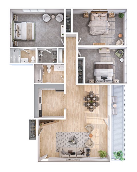 A series of images showing different room layouts.