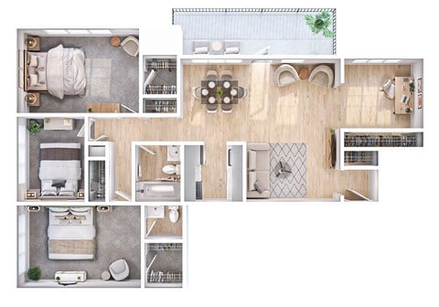 A series of images showing different rooms of a house.