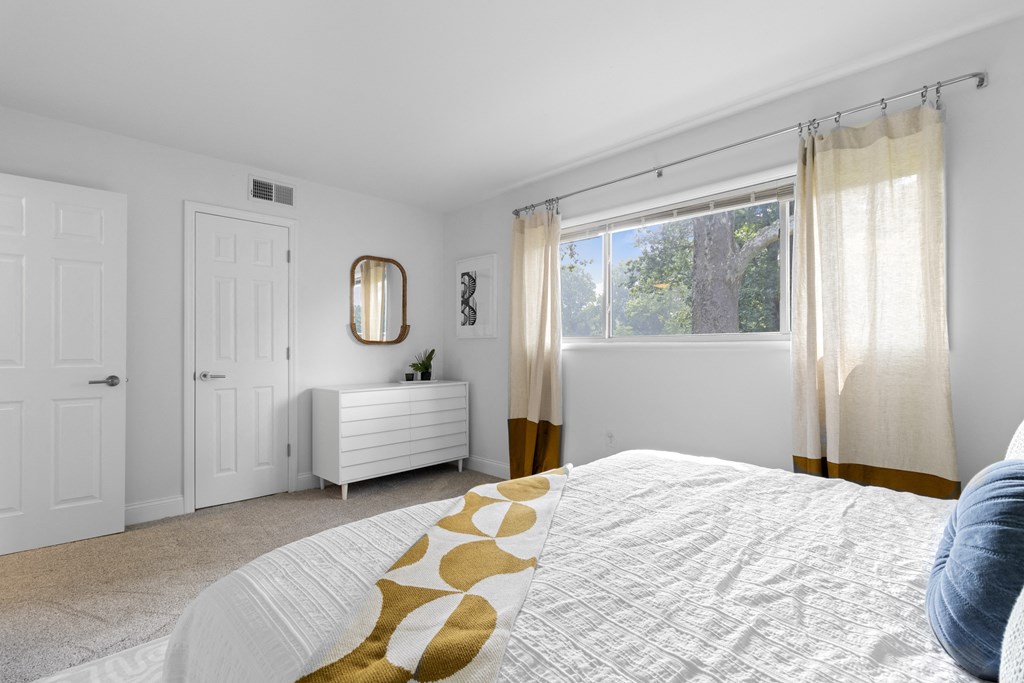 Bedroom with open window