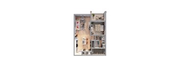 a floor plan of a 1 bedroom apartment