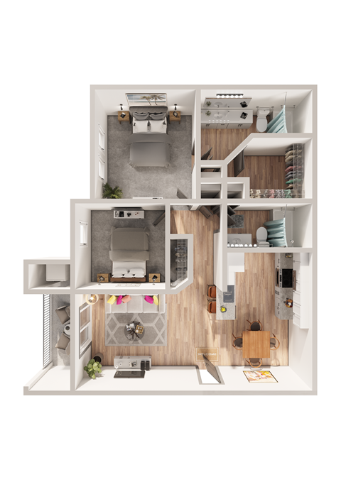 a floor plan of a 1 bedroom apartment