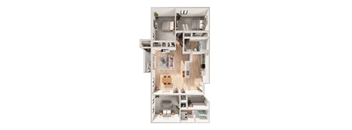 a floor plan of a 3 bedroom apartment
