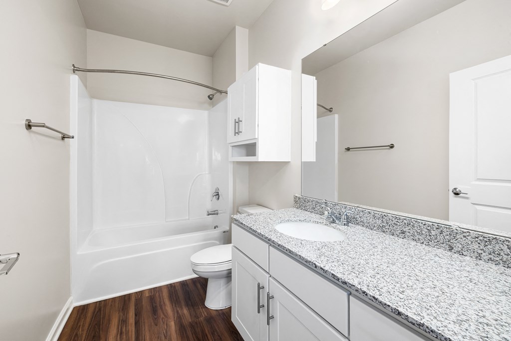 a bathroom with a sink and a toilet and a shower