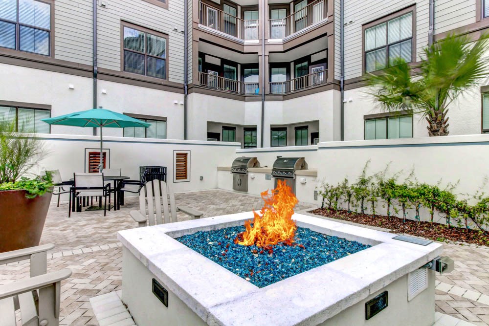 Outdoor Fireplace at Portiva, Jacksonville, Florida