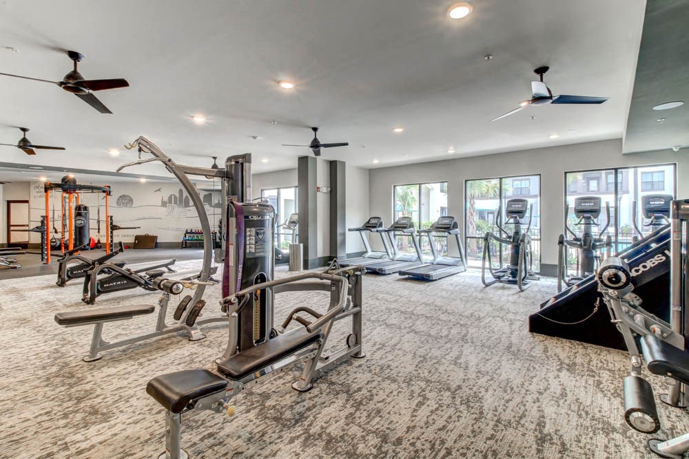 Fitness Center With Modern Equipment at Portiva, Jacksonville